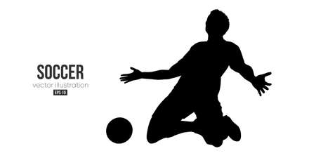 football soccer player man in action isolated white background. Vector illustrationのイラスト素材