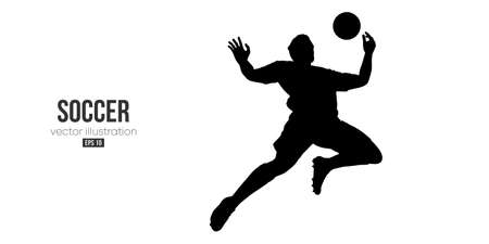 football soccer player man in action isolated white background. Vector illustrationのイラスト素材