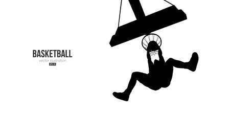 Abstract basketball player man in action isolated white background. Vector illustrationのイラスト素材