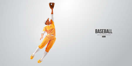 Realistic silhouette of a baseball player on white background. Baseball player batter hits the ball....