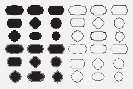 Set of vintage frames. Isolated on white background. Vector illustration.のイラスト素材
