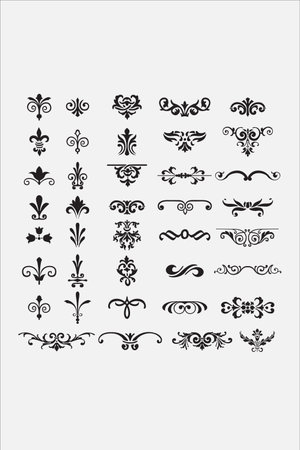 Vector set of calligraphic design elements. You can use it for invitations, notebook covers, phone case, postcards, cards and so on.のイラスト素材