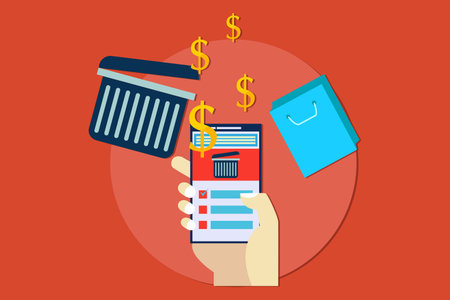 Flat design modern vector illustration concept of online shopping and e-commerce.のイラスト素材