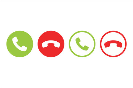 Phone icon vector illustration. Flat design style. Red, green and yellow.のイラスト素材