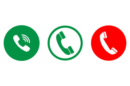 Phone icon vector illustration. Flat design style. Red and green.のイラスト素材
