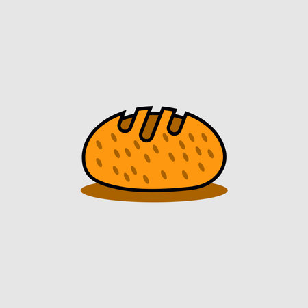 Bread icon in flat style. Bread vector illustration on gray background.のイラスト素材