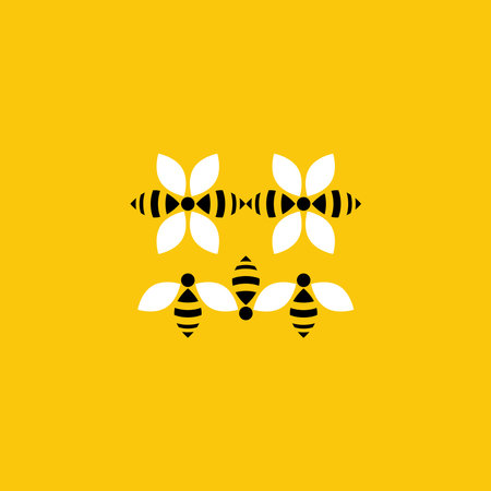 Honey bee vector icon. Honeybee or apis with bees.のイラスト素材