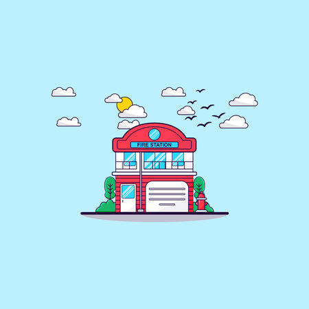 School building vector illustration in flat design style. School building icon.のイラスト素材