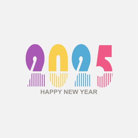 Happy New Year 2015 Text Design. Vector Illustration. Eps 10