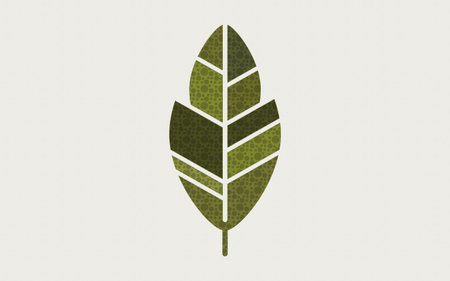 Illustration of a green leaf on a white background, environmental conceptのイラスト素材