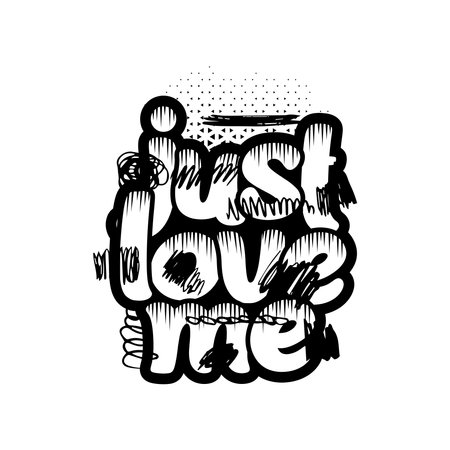 Just love. Hand drawn vector illustration for t-shirt print.のイラスト素材