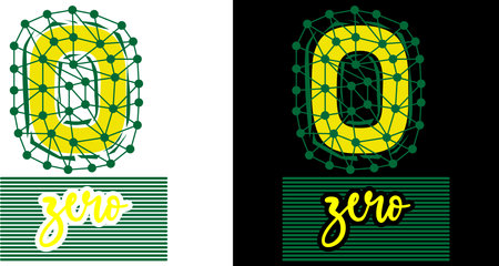 Vector set of letter O in the style of a polygonal mosaic.のイラスト素材