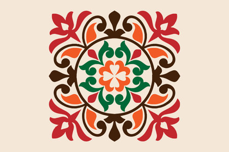 Oriental pattern with arabesques and floral elements. Traditional ornament.のイラスト素材