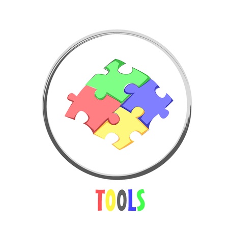 Icon button puzzle tools designのイラスト素材