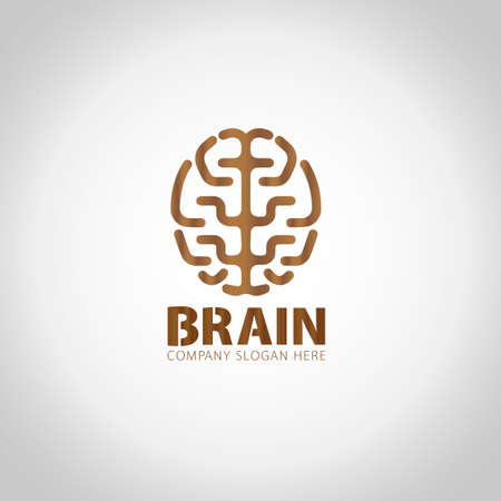 Brain with grey illustration background.のイラスト素材