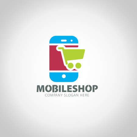Mobile Shop illustration background.のイラスト素材