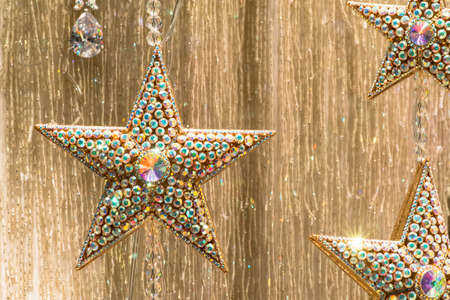 5-Pointed Stars covered with many coloured gemsの写真素材