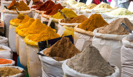 Colorful Spices for Sales at Market