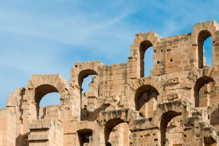 El Djem Roman Amphitheatre in Tunisiaの写真素材