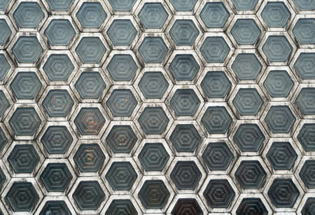 Hexagon Shaped Window Blocks Interlocking Wall Pattern