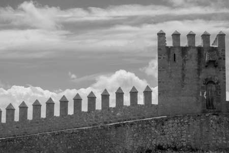 Fortified Castle Ramparts with Sky and Cloudsのeditorial素材