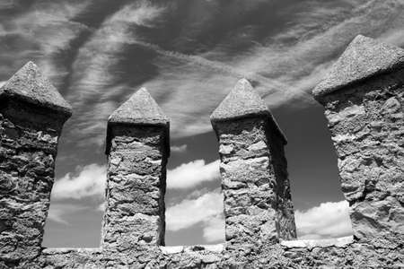 Fortified Castle Ramparts with Sky and Cloudsのeditorial素材