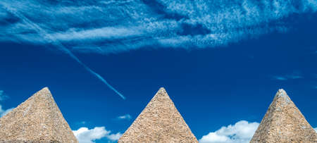 Fortified Castle Ramparts with Sky and Cloudsのeditorial素材