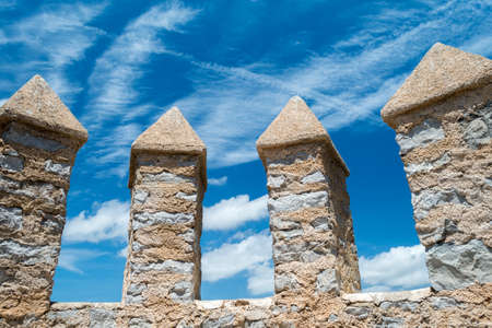 Fortified Castle Ramparts with Sky and Cloudsのeditorial素材
