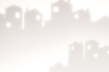 Layered Cut Out Houses in Silhouetteの写真素材