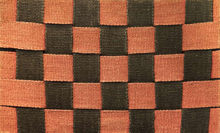 Rough Red and Black Interwoven Canvas Strap  Materialの写真素材