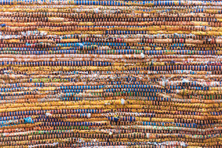 Woven Multicolored Rag Material Rug Background