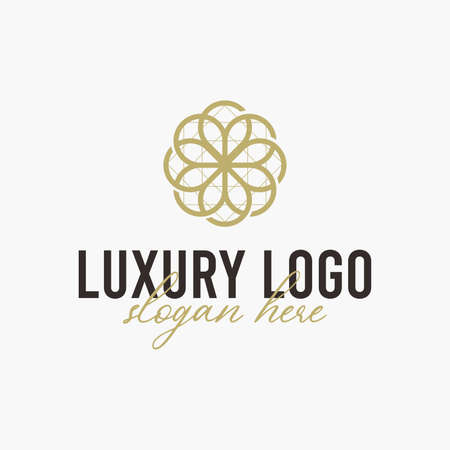 Luxury ornament mandala for spa botique, beauty, flower, feminim, wedding, florist, organic, care, lotus.のイラスト素材
