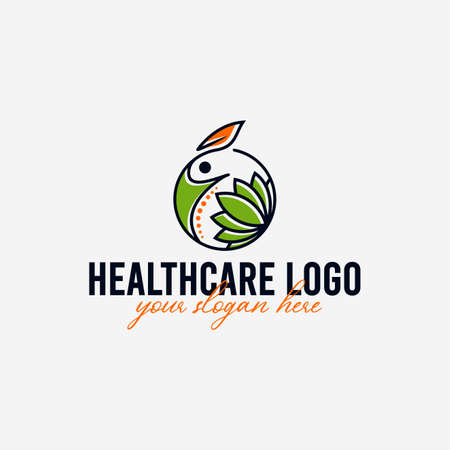 Chiropractic Leaf Lotus Logo Design Templateのイラスト素材