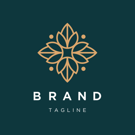 Floral Ornament. Abstract Ornament. Outline Flower Ornamental Logo Designs.のイラスト素材