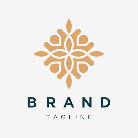 Floral Ornament. Abstract Ornament. Outline Flower Ornamental Logo Designs.のイラスト素材