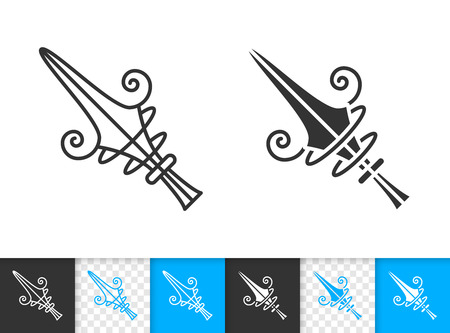 Mouse Cursor black linear and silhouette icons. Thin line sign of arrow.のイラスト素材