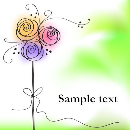 Greeting card with bunch of flowersのイラスト素材