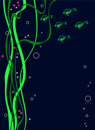 abstract sea background with fishesのイラスト素材