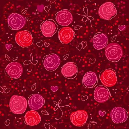 seamless floral red backgroundのイラスト素材