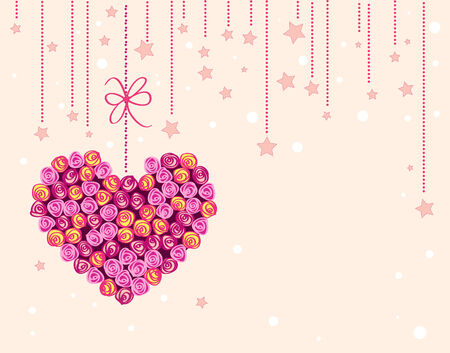   valentine background with floral heartのイラスト素材