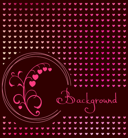 red heart floral backgroundのイラスト素材