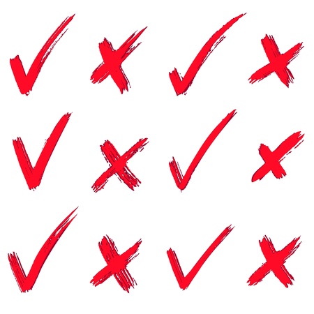 set of red painted ticks のイラスト素材