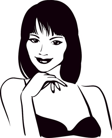 girl beauty faceのイラスト素材