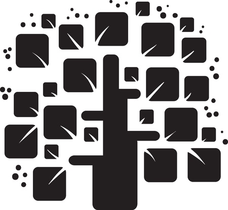 stylized black tree のイラスト素材