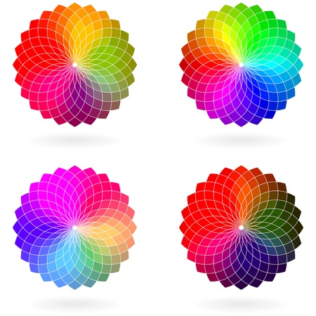 Color flower vector wheel, setのイラスト素材