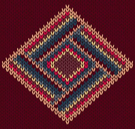 Style Seamless Brown Red Blue Yellow Color Knitted Patternのイラスト素材
