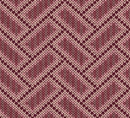 Style Seamless Brown Red Pink Color Knitted Pattern 