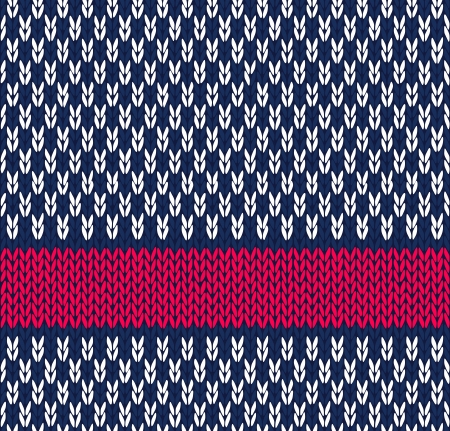 Style Seamless Marine Blue White Red Color Knitted Vector Patternのイラスト素材