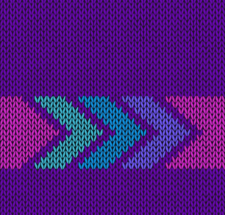 Style Seamless Violet with Blue Green Pink Arrow Knitted Vector Patternのイラスト素材