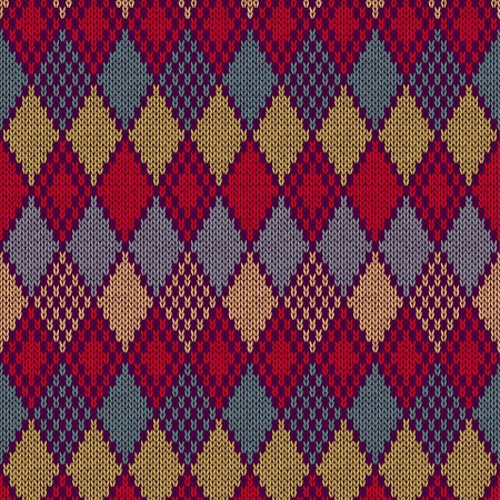 Seamless Ornament Pattern. Knitting swatchのイラスト素材